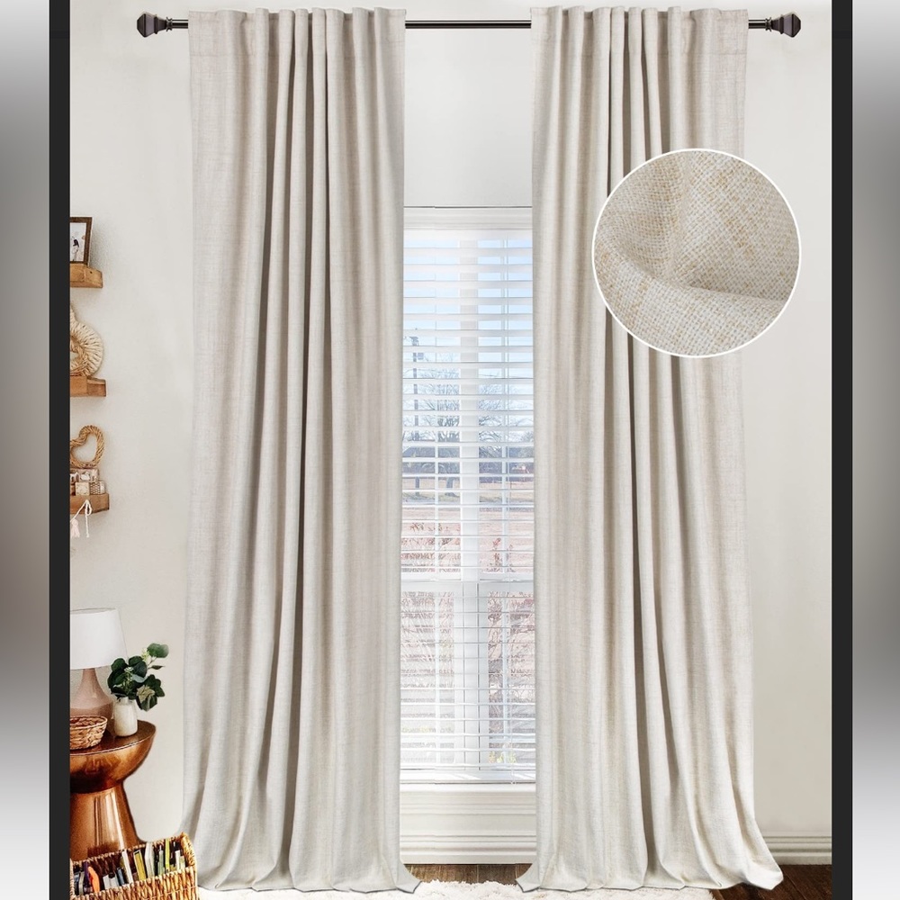 NEW in packaging- 100% blackout linen curtains 84”L 54” wide